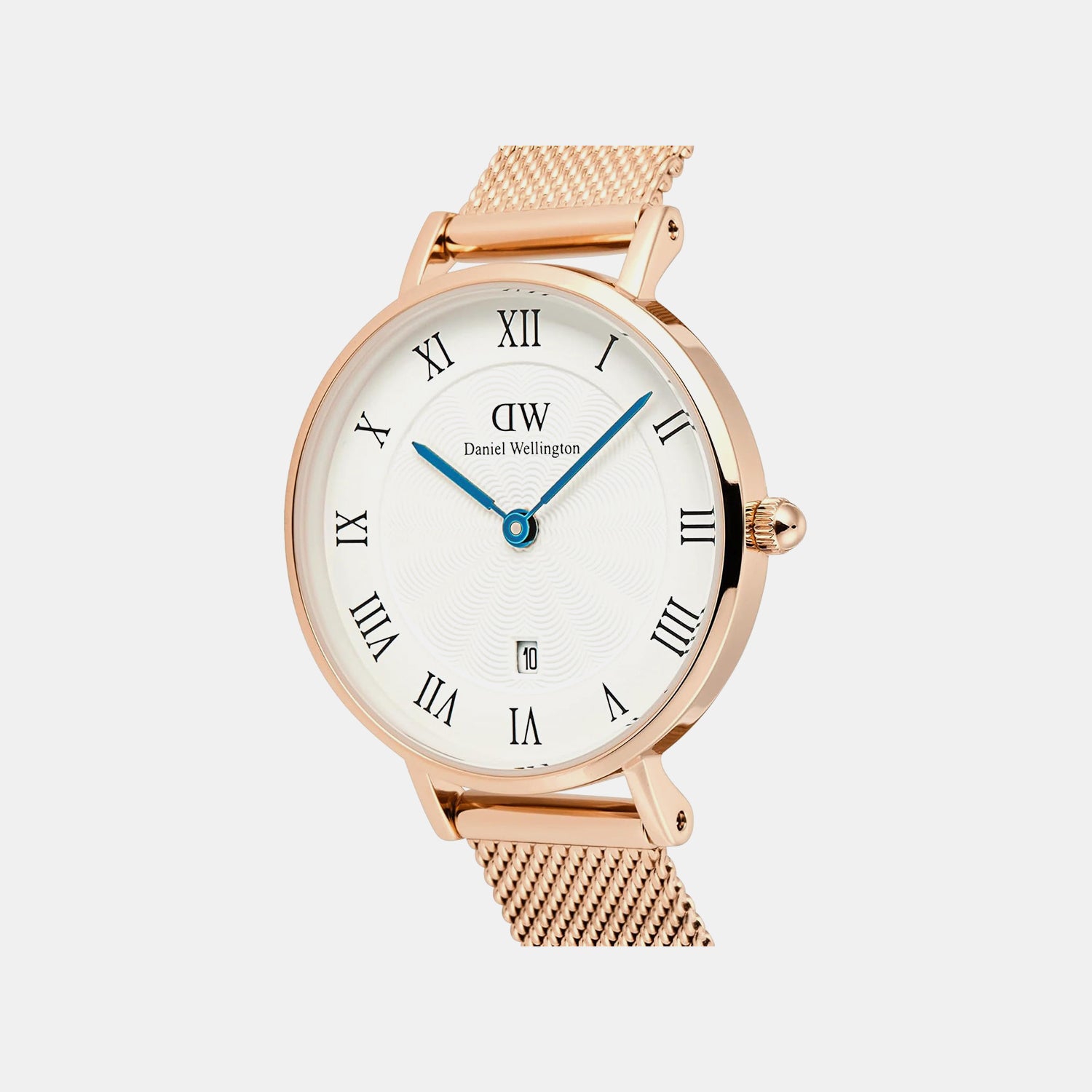 Petite Women Quartz White Dial Analog Mesh Watch DW00100856