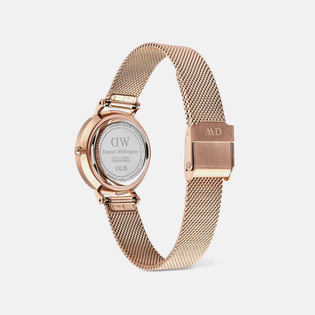 Petite Women Quartz White Dial Analog Mesh Watch DW00100856