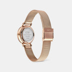 Petite Women Quartz White Dial Analog Mesh Watch DW00100856