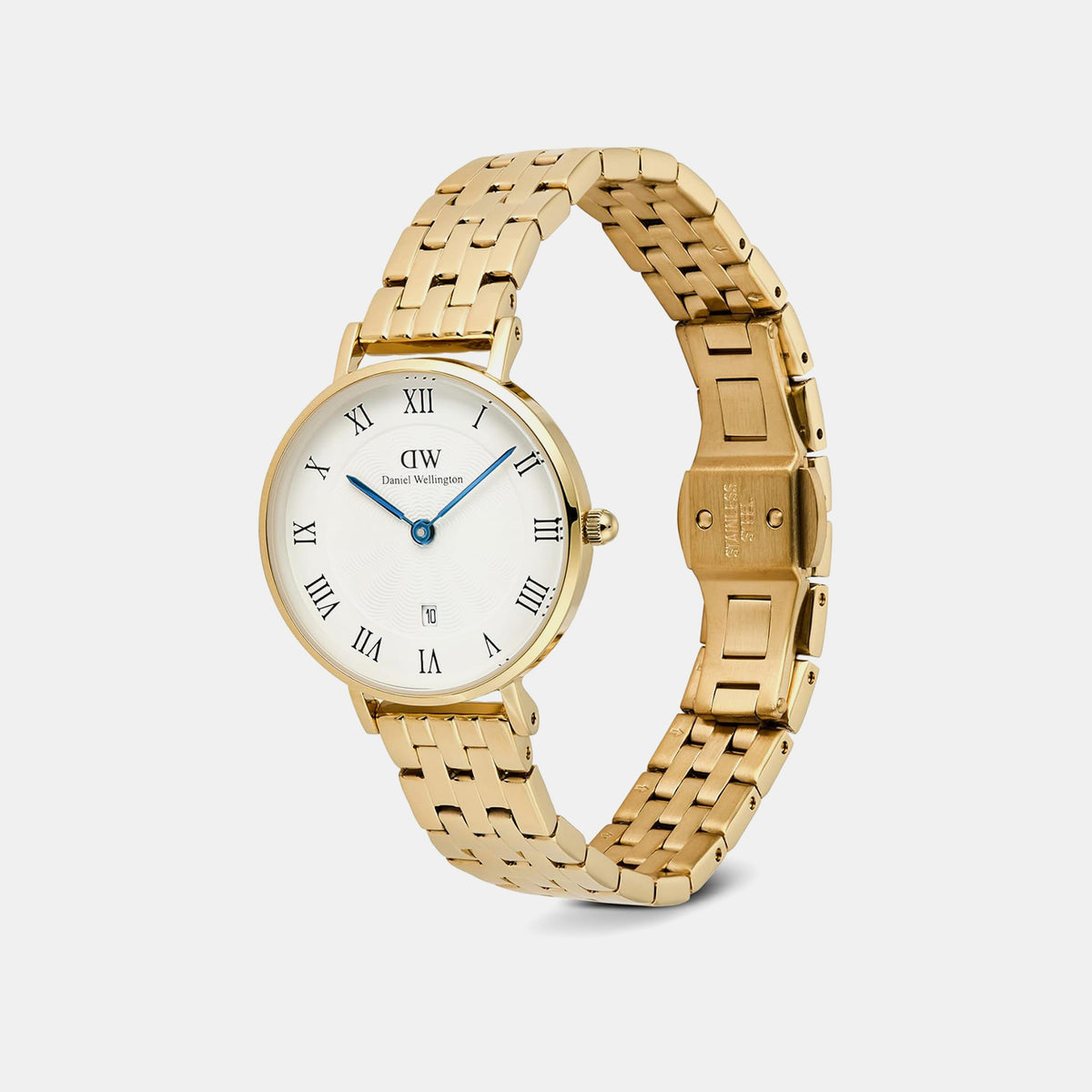 Petite Women Quartz White Dial Analog Stainless Steel Watch DW00100857K