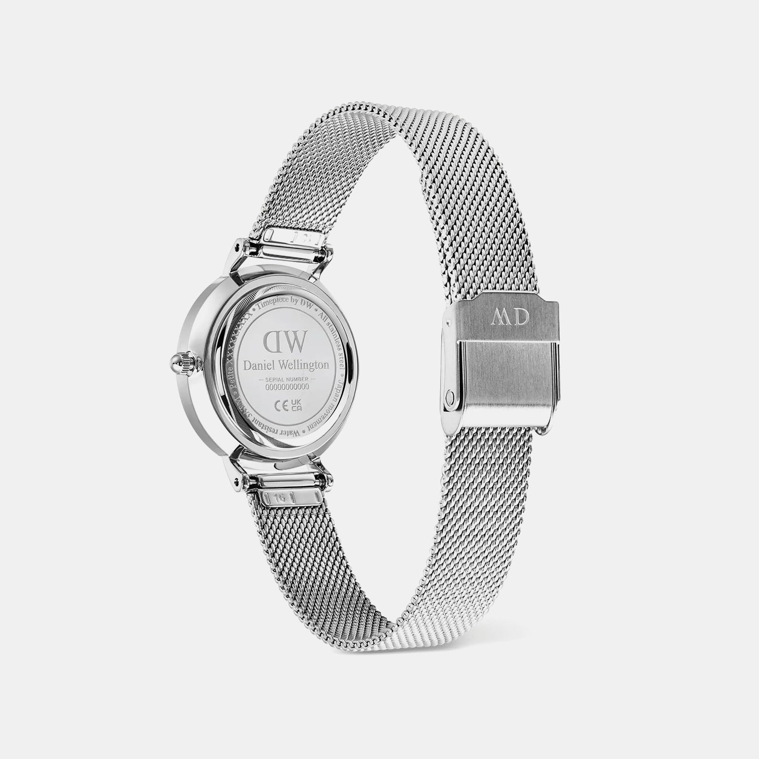 Petite Roman Women Quartz Silver Dial Analog Mesh Watch DW00100858