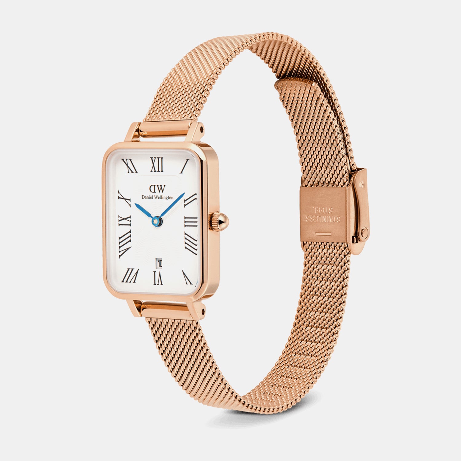 Petite Women Quartz White Dial Analog Mesh Watch DW00100860K