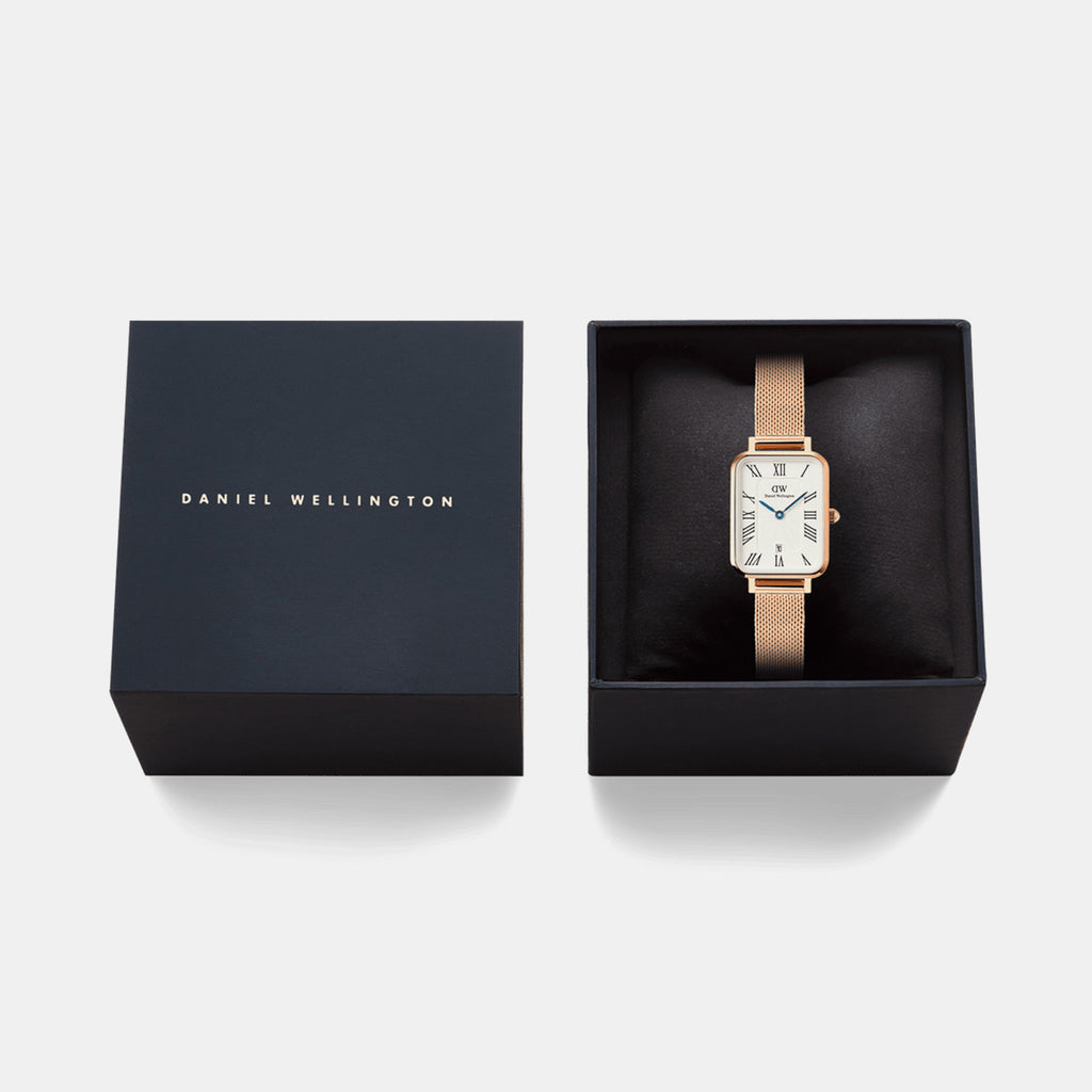 Petite Women Quartz White Dial Analog Mesh Watch DW00100860K