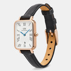 Quadro Women Quartz White Dial Analog Leather Watch DW00100862K