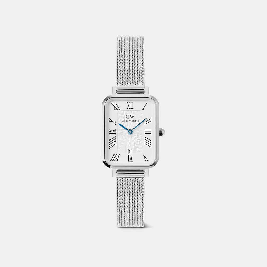 Petite Women Quartz White Dial Analog Mesh Watch DW00100863