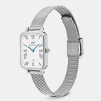 Quadro Women Quartz White Dial Analog Mesh Watch DW00100863K