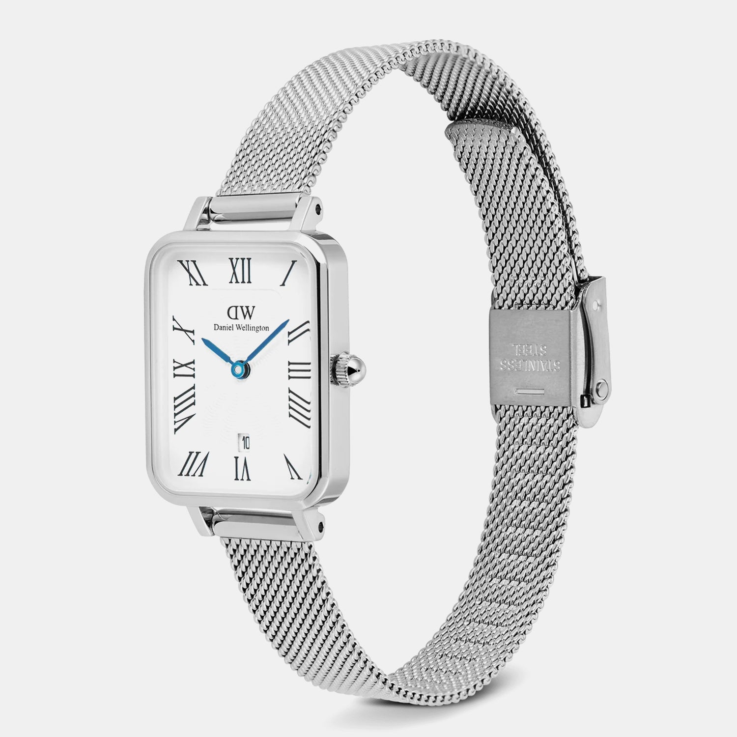Quadro Women Quartz White Dial Analog Mesh Watch DW00100863K