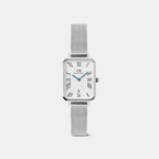 Quadro Women Quartz White Dial Analog Mesh Watch DW00100863K