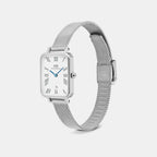 Petite Women Quartz White Dial Analog Mesh Watch DW00100863