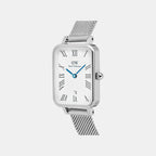 Petite Women Quartz White Dial Analog Mesh Watch DW00100863