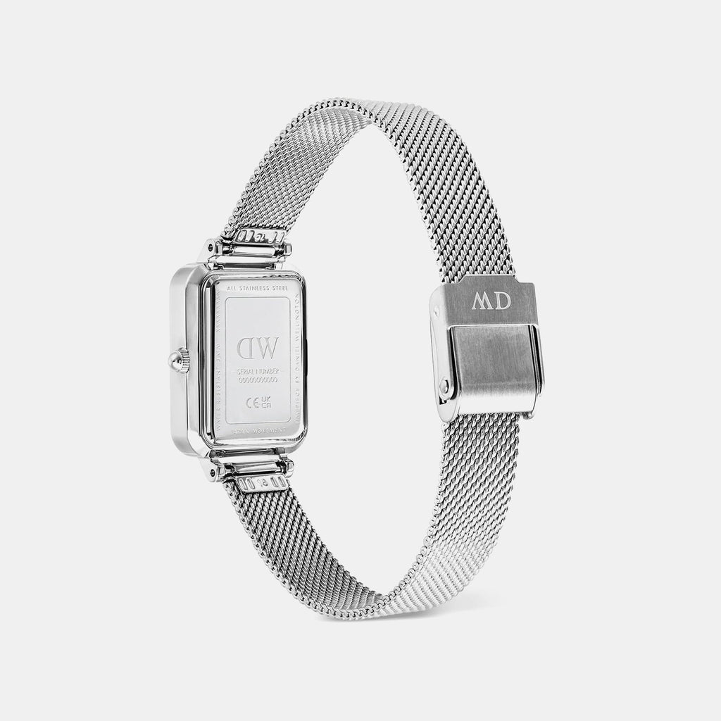 Petite Women Quartz White Dial Analog Mesh Watch DW00100863