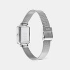 Petite Women Quartz White Dial Analog Mesh Watch DW00100863