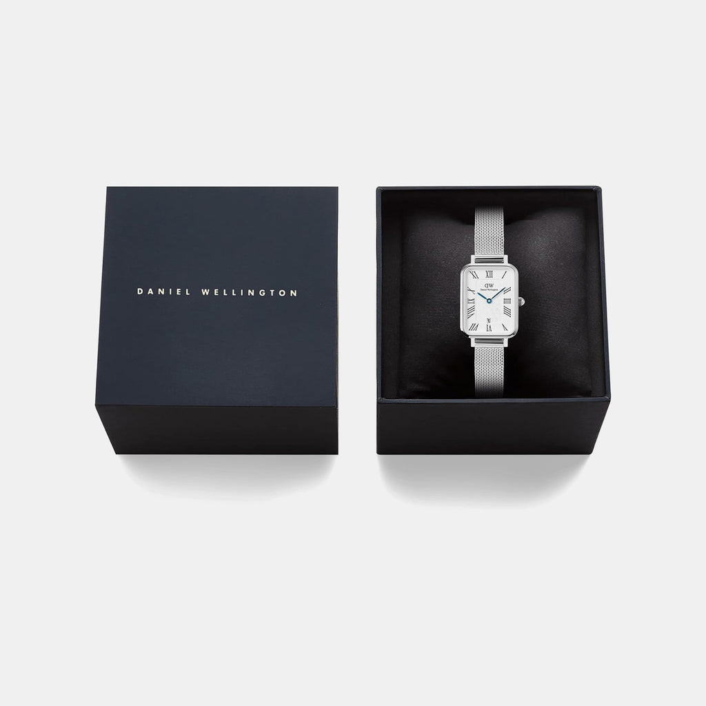 Petite Women Quartz White Dial Analog Mesh Watch DW00100863