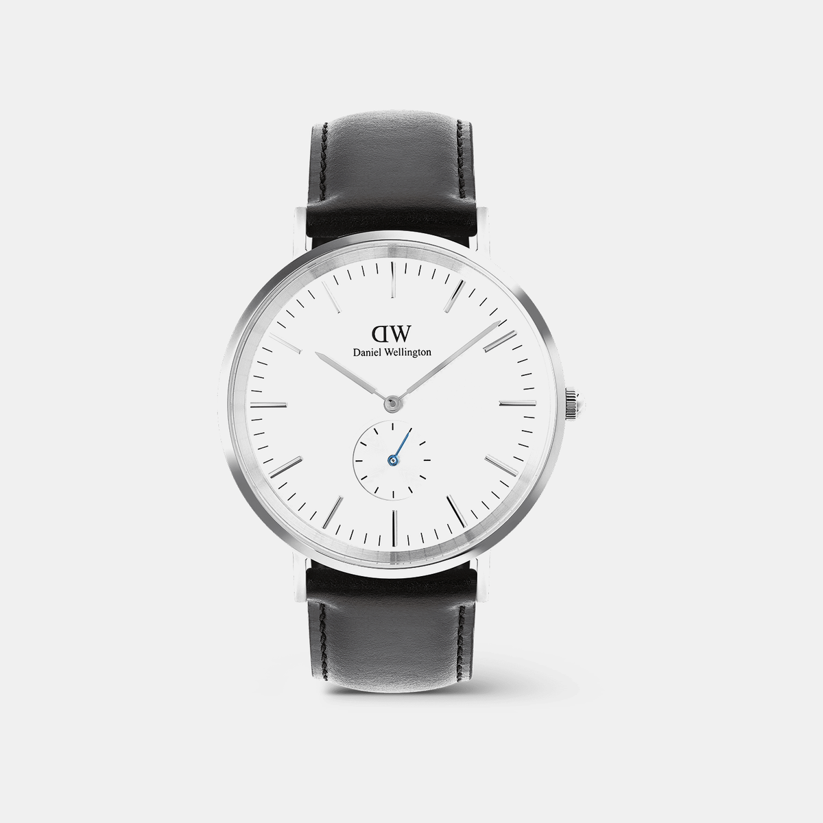 Classic Men Quartz Silver Dial Analog Leather Watch DW00100866