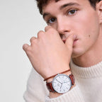 Classic Multi-Eye Sheffield Men Quartz Silver Dial Analog Leather Watch DW00100867