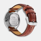 Classic Multi-Eye Sheffield Men Quartz Silver Dial Analog Leather Watch DW00100867