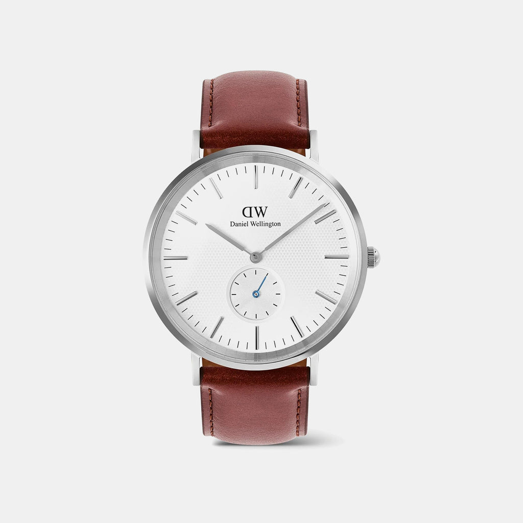 Classic Multi-Eye Sheffield Men Quartz Silver Dial Analog Leather Watch DW00100867