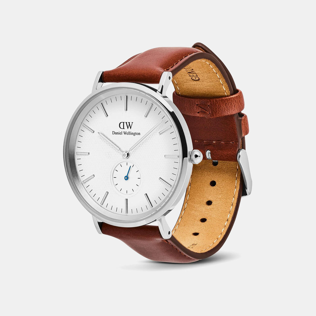 Classic Multi-Eye Sheffield Men Quartz Silver Dial Analog Leather Watch DW00100867