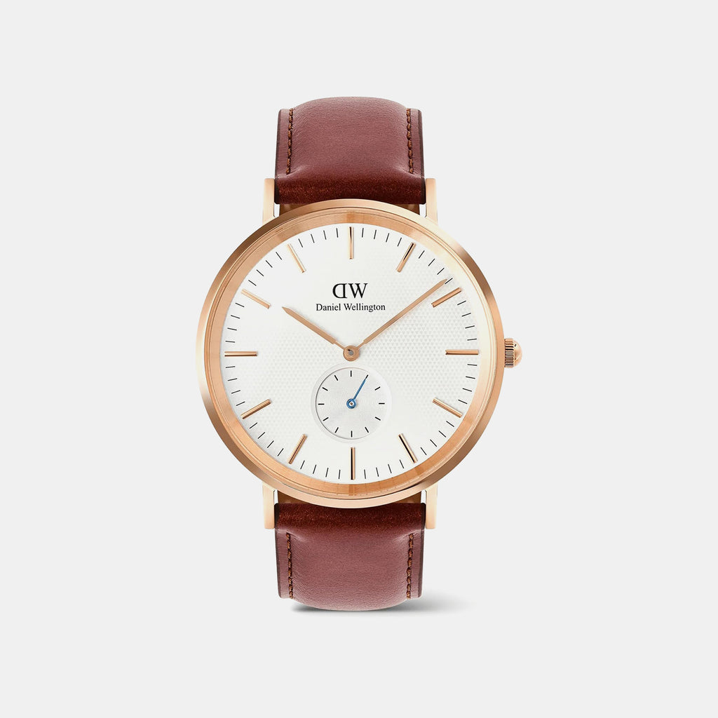 Classic Multi-Eye Men Quartz Beige Dial Analog Leather Watch DW00100871