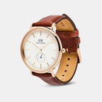 Classic Multi-Eye Men Quartz Beige Dial Analog Leather Watch DW00100871