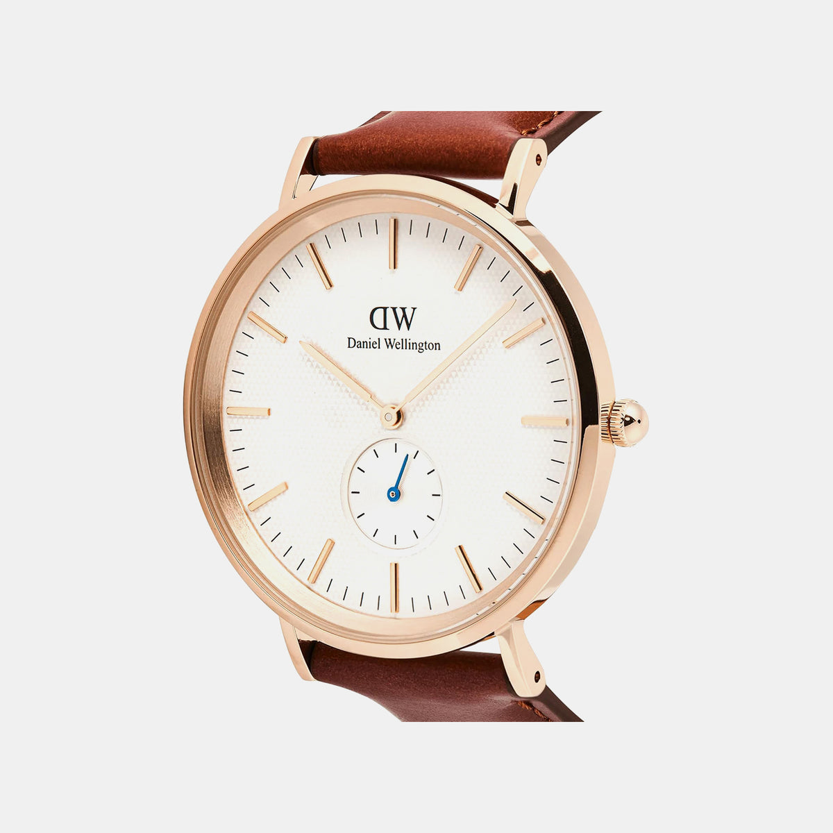 Classic Men Quartz Beige Dial Analog Leather Watch DW00100871