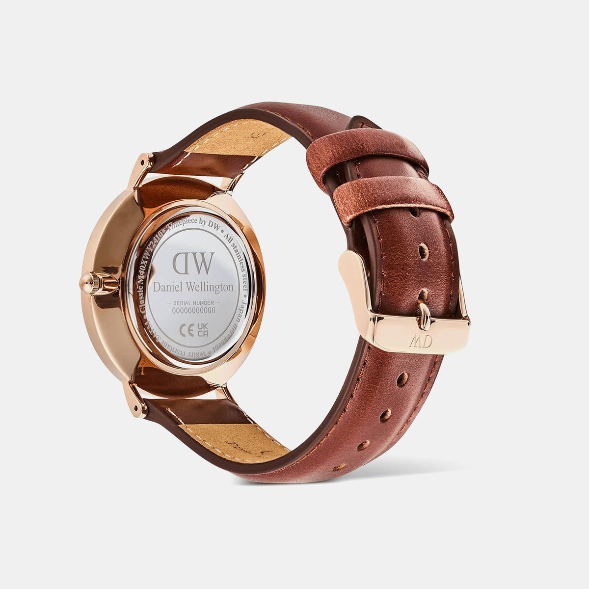 Classic Men Quartz Beige Dial Analog Leather Watch DW00100871