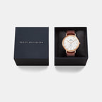 Classic Multi-Eye Men Quartz Beige Dial Analog Leather Watch DW00100871