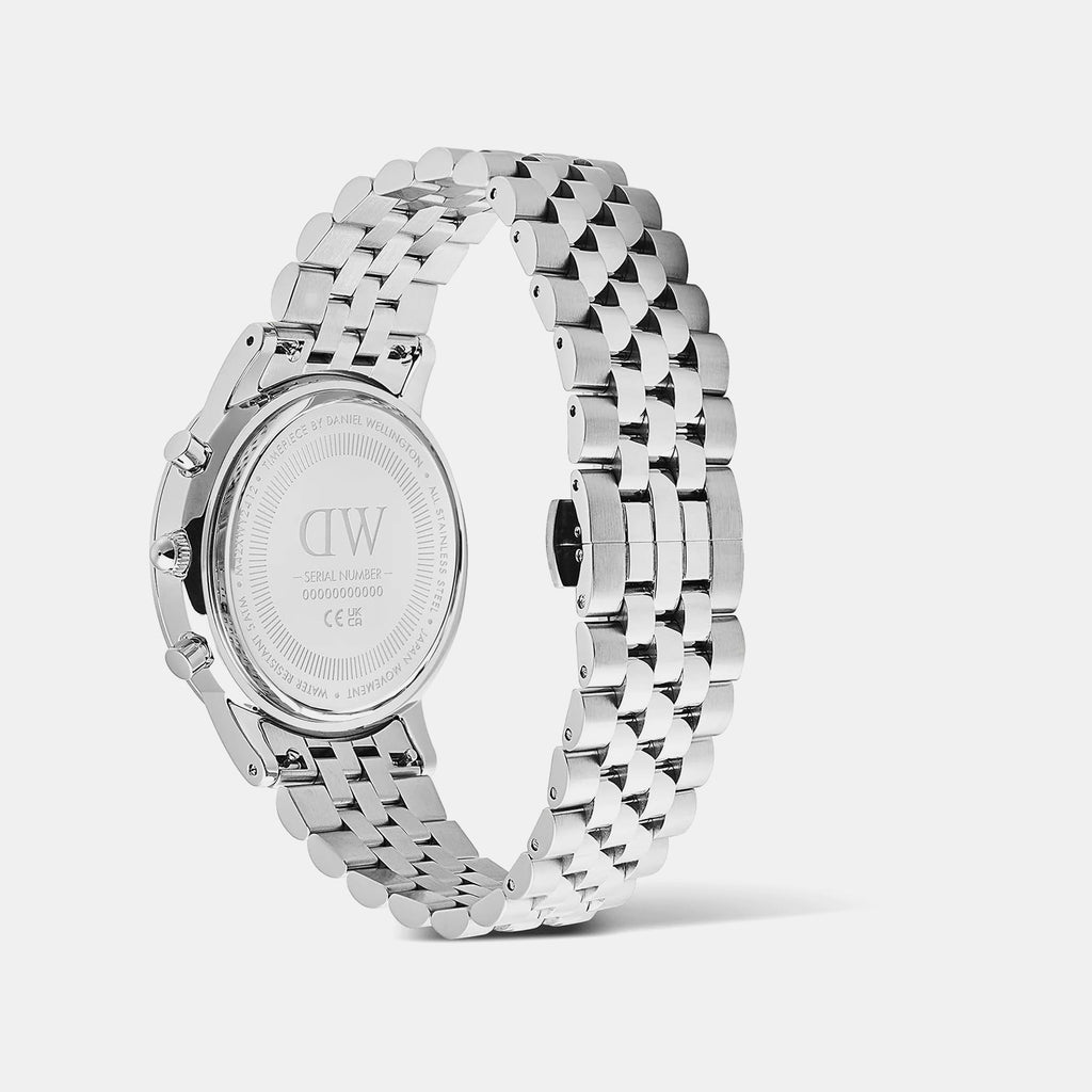 Iconic Arctic Panda Men Quartz White Dial Chronograph Stainless Steel Watch DW00100872