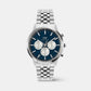 Iconic Arctic Panda Men Quartz Blue Dial Chronograph Stainless Steel Watch DW00100874