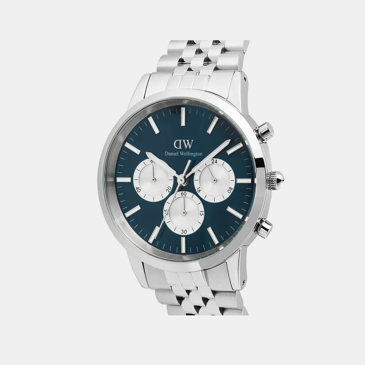 Iconic Men Quartz Blue Dial Chronograph Stainless Steel Watch DW00100874K