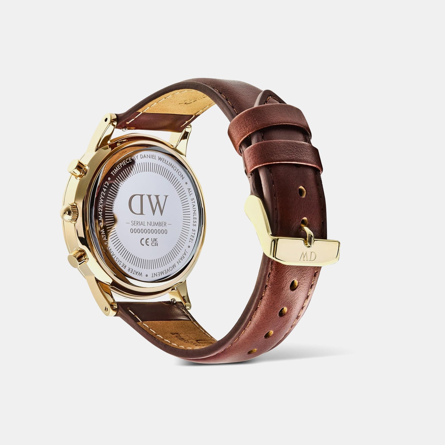 Iconic Arctic Panda Men Quartz Blue Dial Chronograph Leather Watch DW00100875