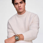 Iconic St Mawes Emerald Panda Men Quartz Green Dial Chronograph Leather Watch DW00100876K