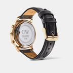 Iconic Sheffield Arctic Panda Men Quartz Blue Dial Chronograph Leather Watch DW00100877