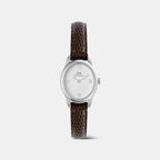 Ophelia Women Quartz Silver Dial Analog Leather Watch DW00100888K