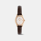 Women Quartz White Dial Analog Leather Watch DW00100894