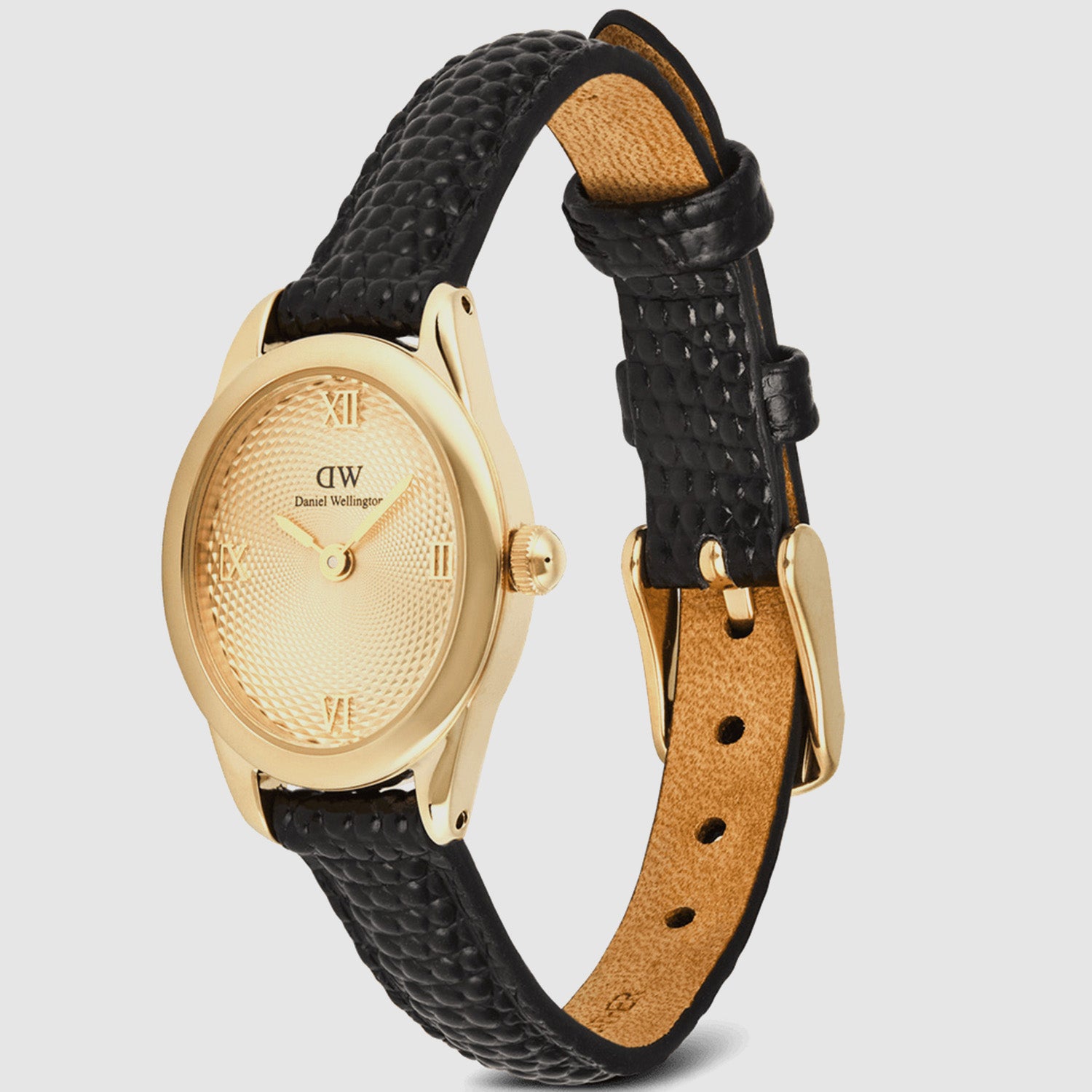 Women Quartz Gold Dial Analog Leather Watch DW00100897K