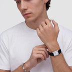 Bound Men Quartz White Dial Analog Leather Watch DW00100898K