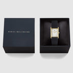 Men Quartz White Dial Analog Leather Watch DW00100899K