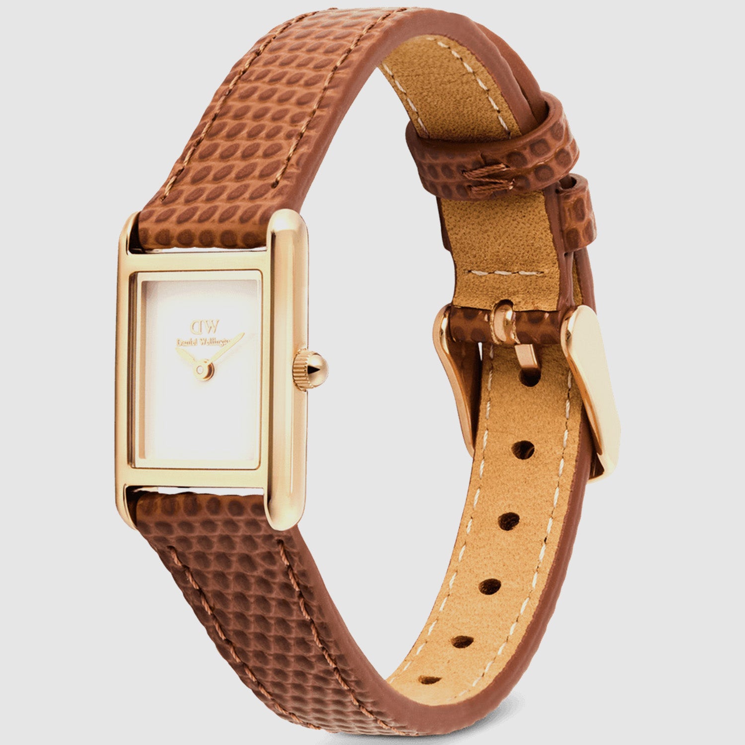 Women Quartz White Dial Analog Leather Watch DW00100909K