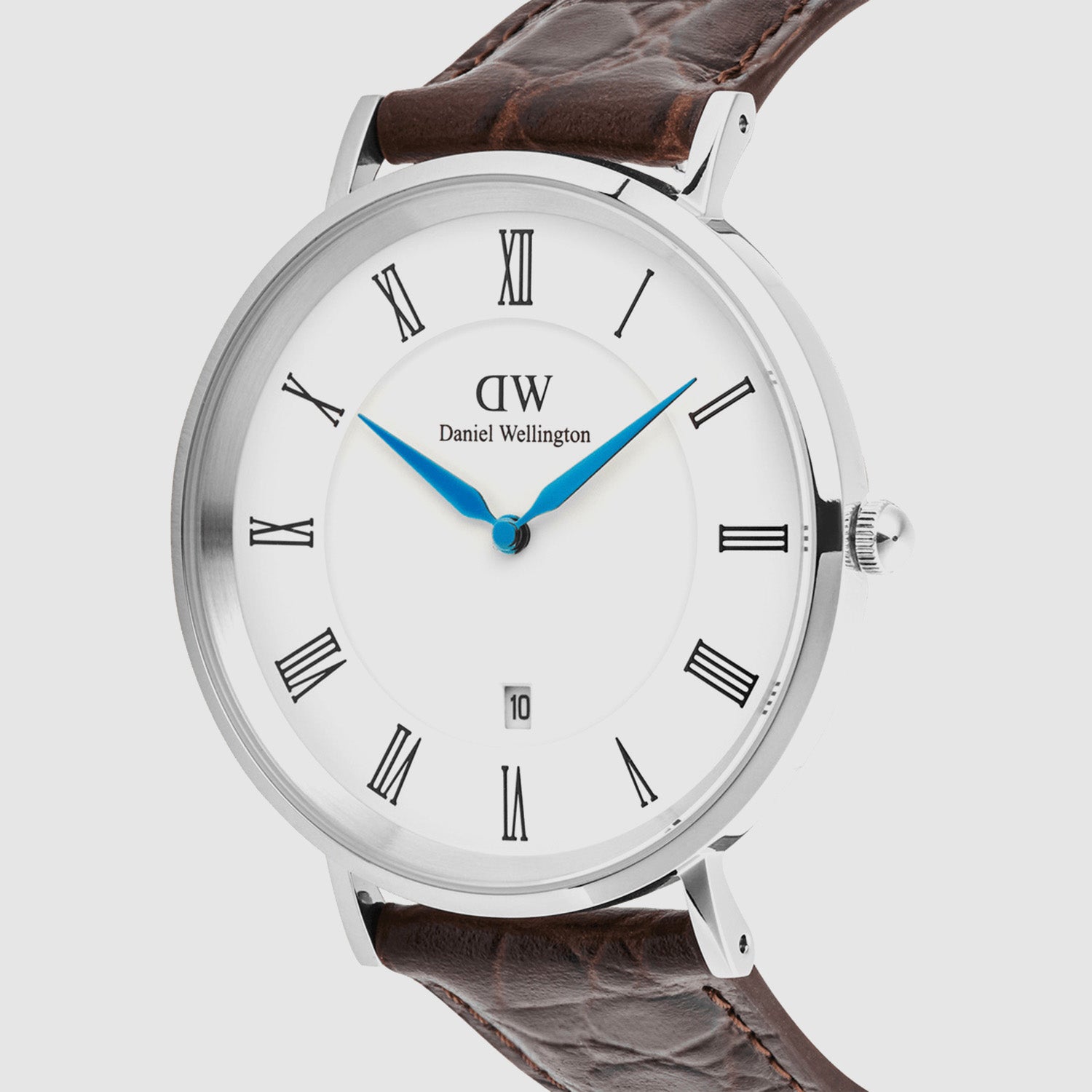 Men Quartz White Dial Analog Leather Watch DW00100911K