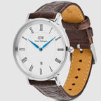 Men Quartz White Dial Analog Leather Watch DW00100911K