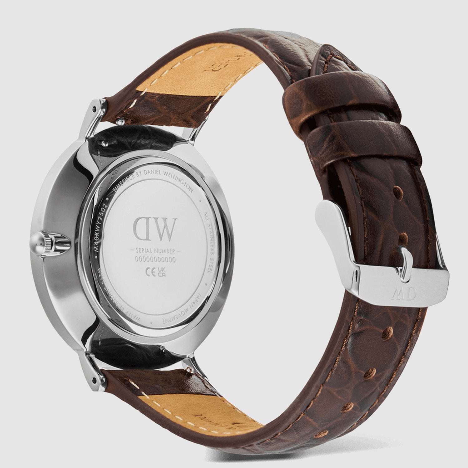 Men Quartz White Dial Analog Leather Watch DW00100911K