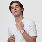 Classic Men Quartz White Dial Analog Leather Watch DW00100912K
