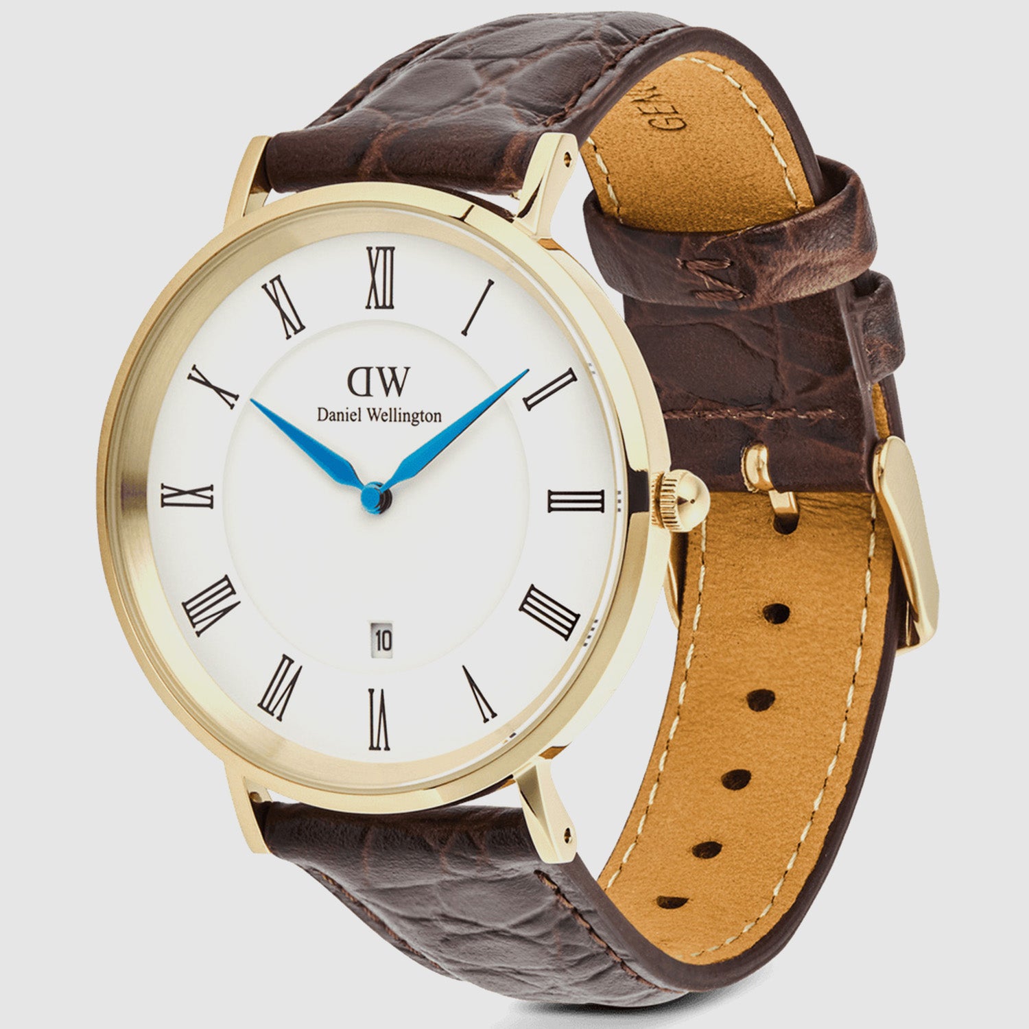 Classic Men Quartz White Dial Analog Leather Watch DW00100912K