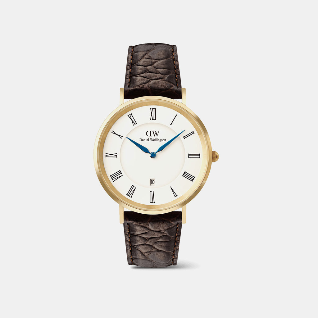 Classic Men Quartz White Dial Analog Leather Watch DW00100912K