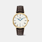 Classic Men Quartz White Dial Analog Leather Watch DW00100912K