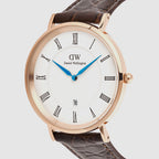 Classic Men Quartz White Dial Analog Leather Watch DW00100913K