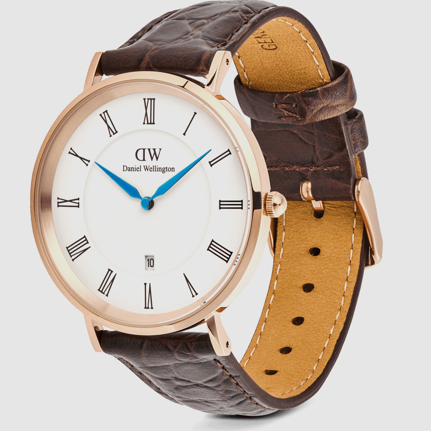 Classic Men Quartz White Dial Analog Leather Watch DW00100913K