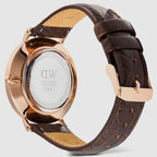 Classic Men Quartz White Dial Analog Leather Watch DW00100913K