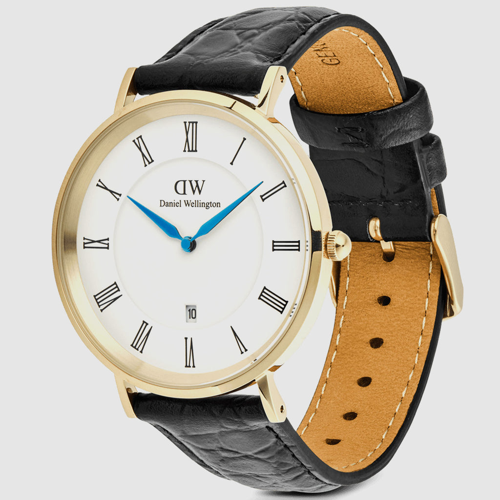 Classic Men Quartz White Dial Analog Leather Watch DW00100915K